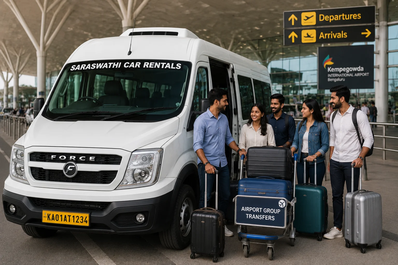 Force Urbania airport group transfer Kempegowda Bangalore