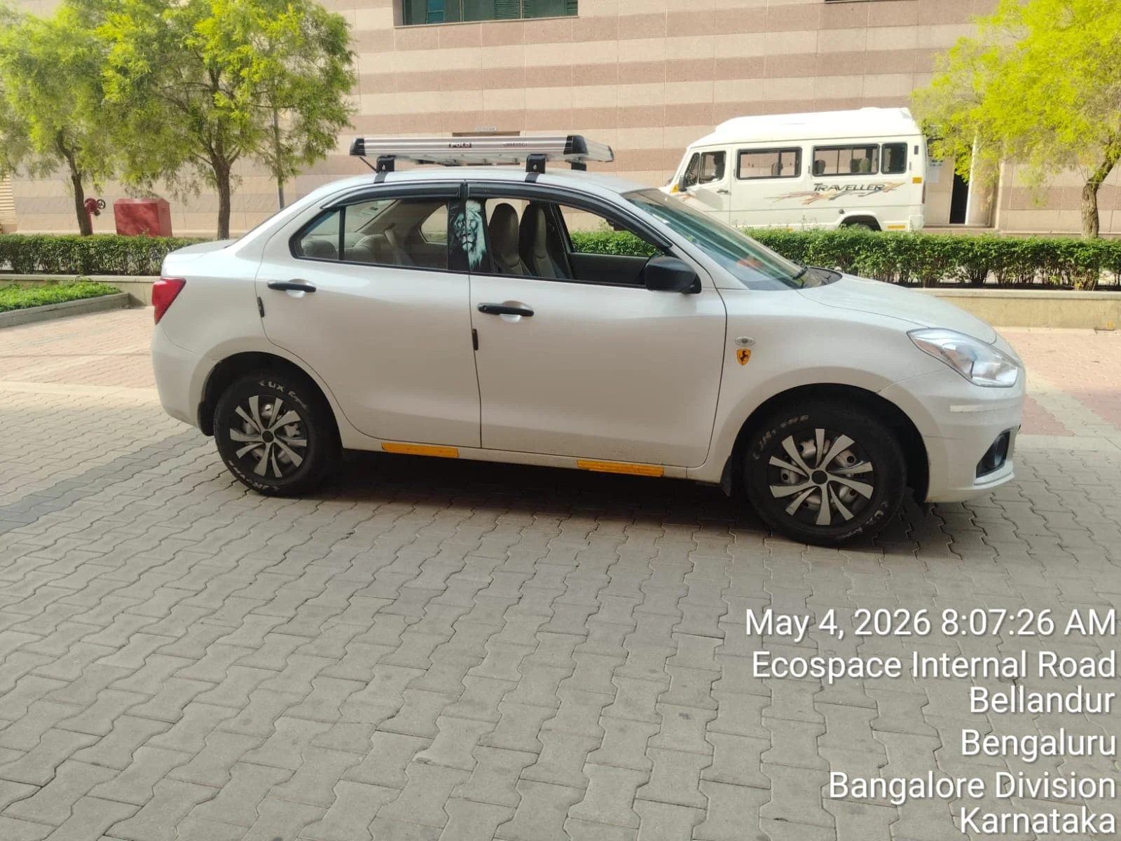 Dzire side view – sedan outstation cab Bangalore
